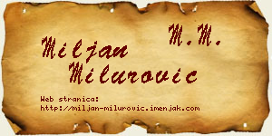 Miljan Milurović vizit kartica